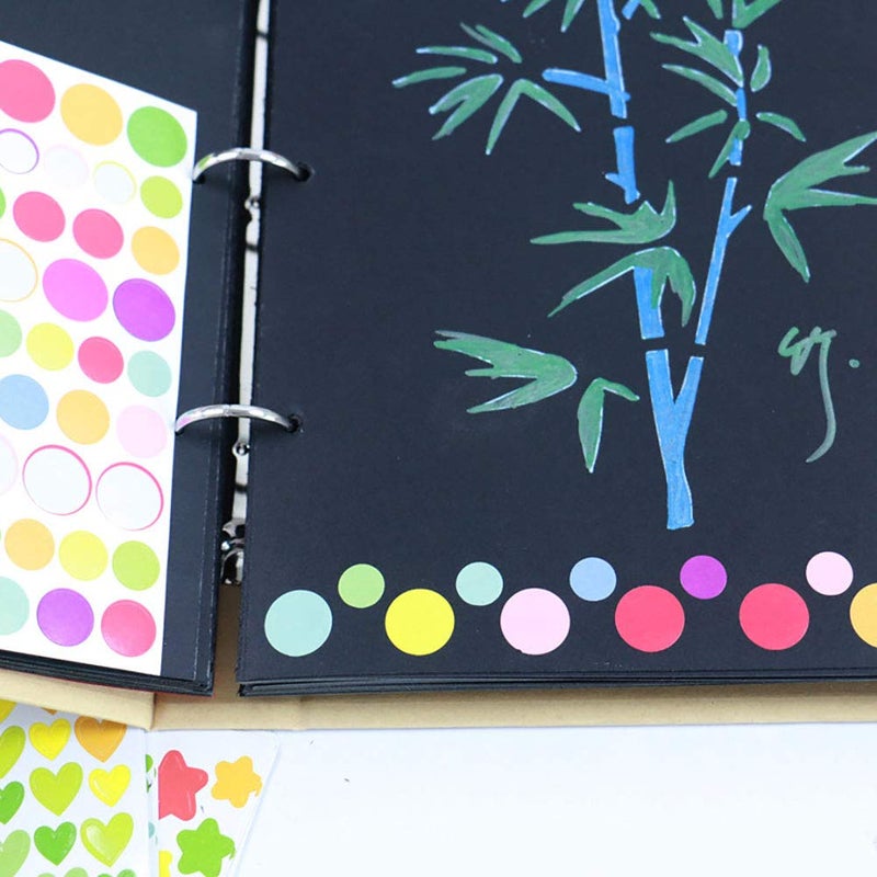 JHere Kids Adhesive Sticker Dots Heart Stars Decorative Labels Sticker Set for Craft Scrapbook, Diary, Album - 3 Styles, Total 18 Sheets - Image 4
